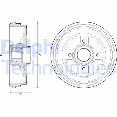 Immagine di DELPHI BFR496 Freni a Tamburo con anello sensore ABS, cuscinetto ruota 237 RENAULT: CLIO 3, Modus / Grand