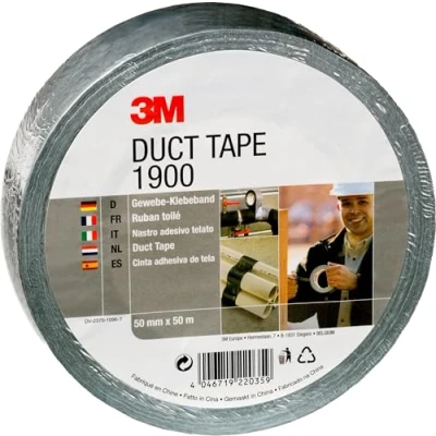 Immagine di 3M nastro adesivo 1900 Value grigio argento per tutti i lavori di riparazione, etichettatura e sigillatura, 50 mm x m, 1 rotolo