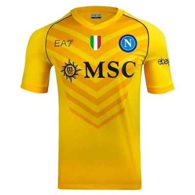 Immagine di SSC Napoli Maglia Gara Portiere Away, EA7, Gialla, Prodotto Ufficiale, Scudetto Tricolore, Tessuto Tecnico Dry Touch, 2023/2024, L