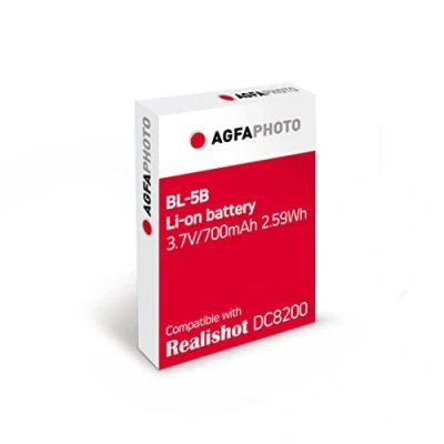 Immagine di Agfa Photo Batteria agli ioni di litio BL 5B, compatibile con dispositivo compatto DC8200, colore: Nero