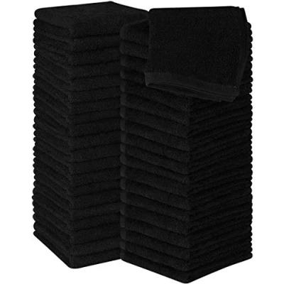 Immagine di Utopia Towels Set di 60 Asciugamani 100% Cotone Filato Ad Anelli, Asciugamano Flanella qualità Superiore, Altamente Assorbente e Morbido (Nero)