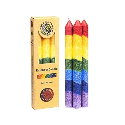 Immagine di Find Something Different Trovare Qualcosa di Diverso Candele profumate stearina, Arcobaleno, Multicolore, Confezione da 3