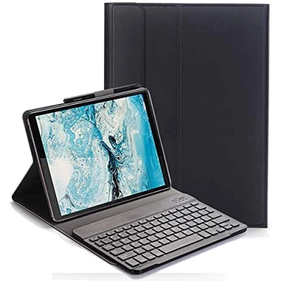 Immagine di YHFZR tastiera Custodia per Lenovo Tab M8 QWERTY ultra sottile PU con supporto cover rimovibile wireless Keyboard (TB 8705F/TB 8505F/TB 8505X) 8 Pollice, Nero