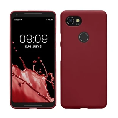 Immagine di kwmobile Custodia Compatibile con Google Pixel 2 XL Cover Back Case per Smartphone in Silicone TPU Protezione Gommata viola bordeaux