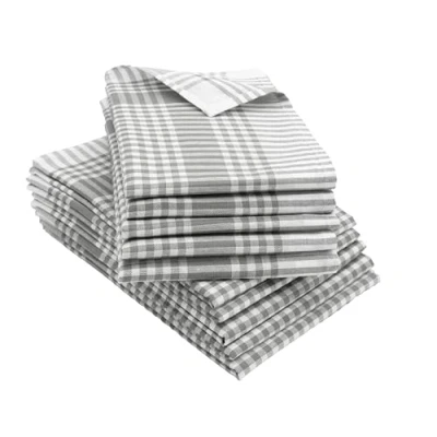 Immagine di ZOLLNER 10 strofinacci in cotone 50x70 cm assorbenti e robusti canovacci lavabili a 60C quadretti blu bianchi qualità gastronomica certificati OEKO TEX (R)