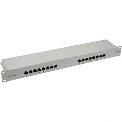 Immagine di InLine® 19905 Patch Panel Cat.6, 16 Porte, 48.26 cm, 19, 1He, Nero
