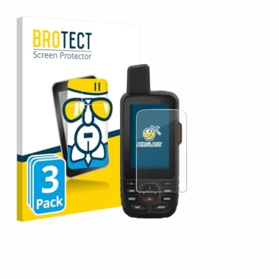 Immagine di brotect Pellicola Protettiva Vetro per Garmin GPSMAP 66i Protezione Schermo (3 Pezzi) [Durezza Estrema 9H, Chiaro]