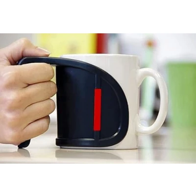 Immagine di Lifeswonderful Duo Cup &amp; Mug Handle (rosso) Fornisce un secondo manico alle tazze standard Bere aiuto per gli anziani, artrite