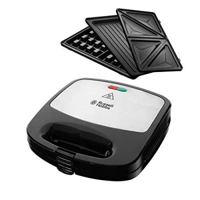 Immagine di Russell Hobbs Piastra Elettrica a contatto Multifunzione 3 in 1 Sandwich, per Waffle, Griglia Piastre Antiaderenti; Espandibile: Cake Pop, Mini Donut, Churros; Fiesta 24540 56