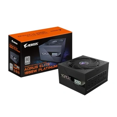 Immagine di GIGABYTE AORUS ELITE P1000W ICE Alimentatore PCIe 5.0, 80 PLUS Platinum, Design completamente modulare, Ventola da 120 mm, Compatibile con ATX 3.0, Spina EU