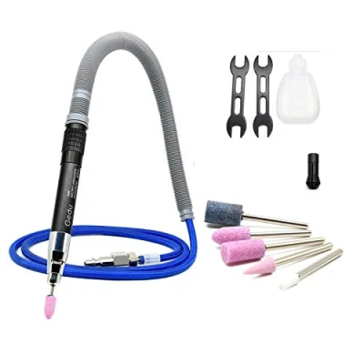 Immagine di micro smerigliatrice pneumatica professionale ad alta velocità da 0,3 cm, a matita, kit di strumenti lucidatura con 65000 giri/min