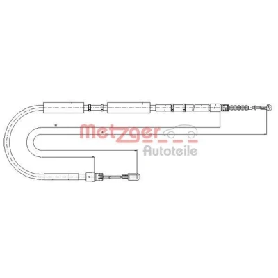 Immagine di METZGER 10.7536 Cavo Freno posteriore Dx 2005/1843 a disco COFLE AUDI: A4 B7 Avant, B6 Avant