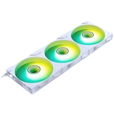 Immagine di Phanteks Ventola M25 Gen2 PWM D RGB in confezione da 3 pezzi lama inversa, 140 mm, bianca (140 mm, 3 x), PC, Bianco