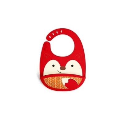 Immagine di Skip Hop Zoo Fold and Go Silicone Bib Fox, Red