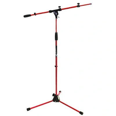 Immagine di Keep Drum ms106 RD Rosso Cavalletto Treppiede Microfono con Asta e metallo di base