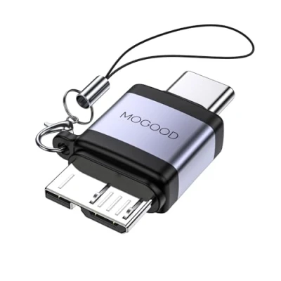 Immagine di MOGOOD USB C Plug to Micro B Adattatore, USB3.0 Data Adapter, Charging Converter Adattatore per Hard Disk Esterni Unità SSD (1 confezione)