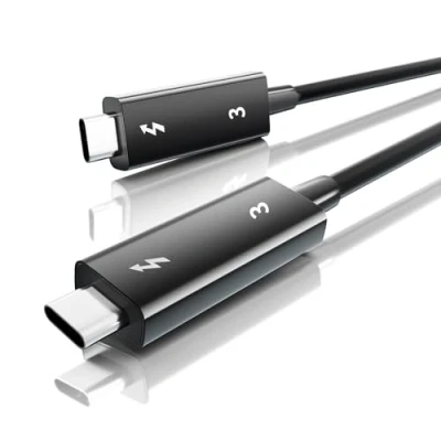 Immagine di cavo da Thunderbolt 3 a 3, 0,7 m, BolAAzuL TB3 compatibile USB C C, trasferimento dati 40 Gbps 5A/100 W ricarica 5K 60 Hz, per SSD esterni, docking station, eGpu,