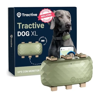 Immagine di Tractive GPS per cani XL Fino a 1 mese di autonomia Localizzazione in tempo reale tutto il mondo Notifiche antifuga Monitoraggio dell&#039;attività con avvisi salute