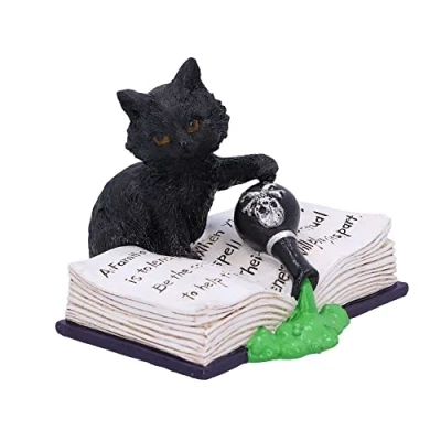 Immagine di Nemesis Now Mischievous Feline Cat Figurine, Nero, 10,5 cm