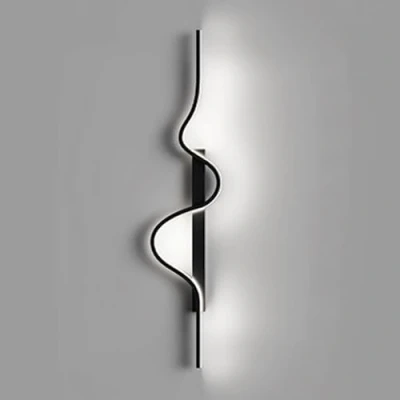 Immagine di Jadssox applique lineare dimmerabile da parete a LED nera lampada moderna con telecomando, cablate apparecchio di illuminazione per soggiorno camera letto luci
