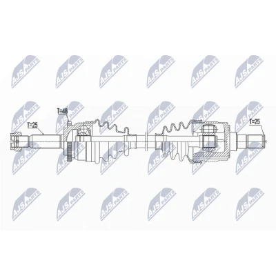 Immagine di NTY NPW HY 549 Albero motore / Semiasse Assale anteriore Dx 932 73