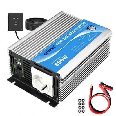 Immagine di GIANDEL Power Inverter Onda Sinusoidale Pura 600W DC 12V a AC 220V 230V Invertitore di Potenza Convertitore con telecomando &amp; porta USB per Camper,Auto