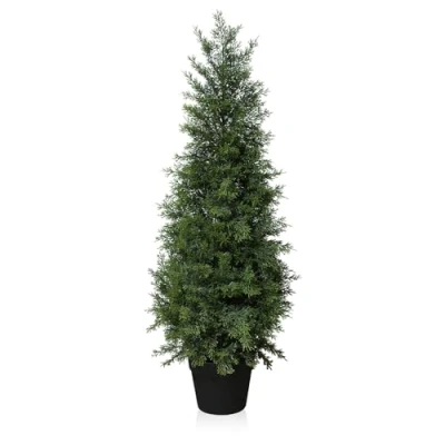 Immagine di Fopamtri Piante Finte da Interno Cedro Artificiale 90cm Artificiali Cipressi in Vaso Resistente Agli UV per Soggiorno Giardino Anteriore Decorazione (1 Pezzi)