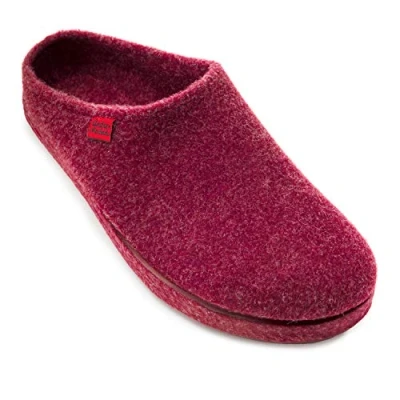 Immagine di Andrés Machado Pantofole unisex per Donna/Uomo Estate/Inverno AM001 Parte esterna in feltro/Suola gomma antiscivolo Borgogna EU 33