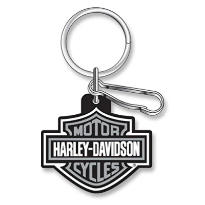 Immagine di Harley Davidson Classic Bar &amp; Shield Key Chain with Ring Clip, Gray 4496