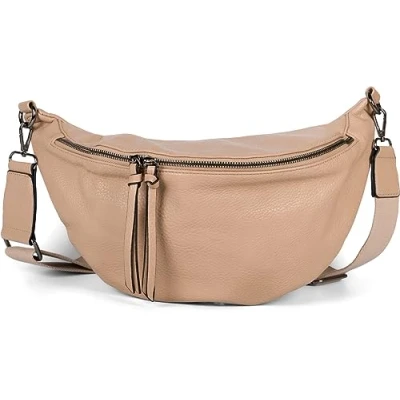 Immagine di styleBREAKER borsa a tracolla mezzaluna da donna, regolabile staccabile, semplice 02012386, colore:Fango