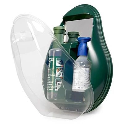Immagine di MedX5 lavaggio oculare d&#039;emergenza, con soluzione salina sterile (0,9%) e tampone BioPhos®74, stazione di specchio, detergente per