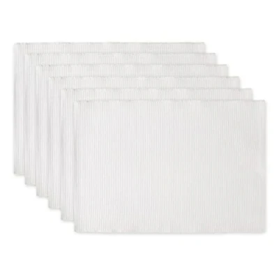 Immagine di DII Basic Everyday Set di tovagliette, 13 x 19, 100% cotone, a costine, 6 pezzi, colore: Bianco