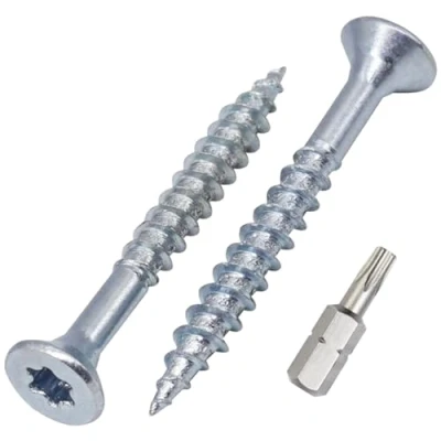 Immagine di SKIR&#039;CO (500 pezzi) Viti per Legno in Acciaio Zincato 3,5 x 30 mm, a Testa Svasata Torx, Truciolare, Parzialmente Filettate