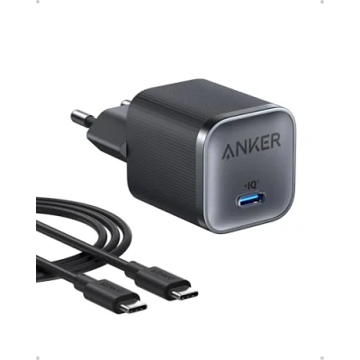 Immagine di Anker Nano 45W Type C Fast Charging Charger, Compact and Foldable Plug, USB Charger Block for Samsung Galaxy S25 Ultra/S24 Series, iPhone 16 MacBook, Pixel 9, iPad (6 ft Cable Included)