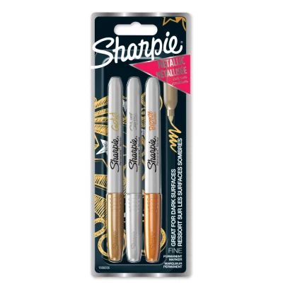 Immagine di Sharpie Metallic 3 Blister 1,4 mm Oro/Argento/Bronzo