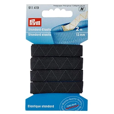 Immagine di Prym Elastico Standard, Polyester, Nero, 2m x 12mm