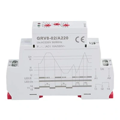Immagine di Relè per monitor monofase GRV8 02, di controllo tensione regolabile Keenso protezione CA/CC A220V / D12V AD24 48V AD120 240V(GRV8 02/A220)