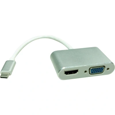 Immagine di Roline USB C® / HDMI Cavo adattatore Spina C®, Presa A 0.10 m Argento (Metallizzato) 12.03.3215