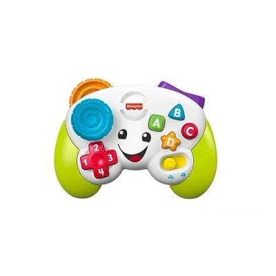 Immagine di Fisher Price Controller Gioca &amp; Impara Ridi Impara, Joystick Giocattolo Musicale per l&#039;Infanzia con Luci e Contenuti Educativi, Bambini 6+ Anni, Edizione Tedesco, HXB62