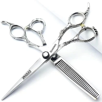 Immagine di 6/7/8 pollici tagliacapelli professionali, Giappone 440C in lega di cobalto, tagliacapelli, per perdita peso (6 inches, 2 pieces B)