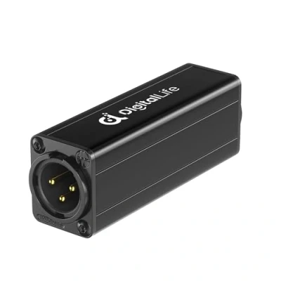 Immagine di DigitalLife Isolatore di Rumore del Loop Massa Audio a Canale Singolo XLR Eliminatore Ronzio Passivo, A600 I, M/F