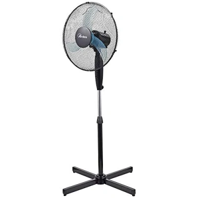 Immagine di Ardes Penny 40P AR5AM40P Ventilatore a Piantana, Potente, Silenzioso, Oscillante con Altezza e Inclinazione Regolabile Stelo 3 Velocità, Pale, Nero/Turchese, 40 cm