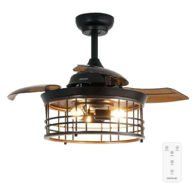Immagine di Cecotec Ventilatori da Soffitto EnergySilence Aero 3600 Invisible Metallic Style Corda Naturale, 25 W, Diametro 91 cm, Telecomando, Timer 8 Ore, 6 Velocità, 3 Pale, Estate/Inverno