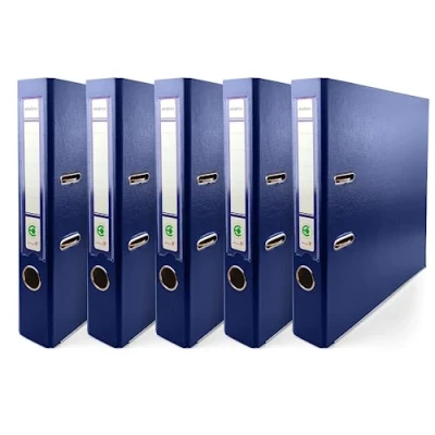 Immagine di Netuno 5x raccoglitore ad anelli a4 blu scuro registratore a leva con grande 2 carte archivio dorso 5 cm faldone ufficio classificatore documenti rigido