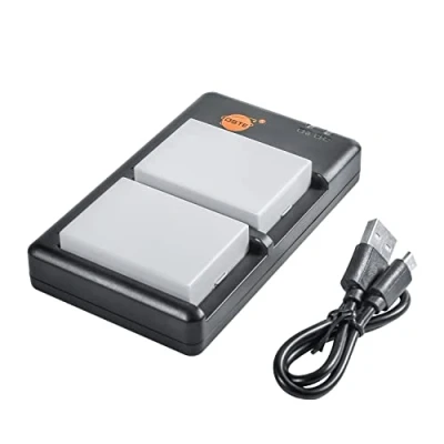 Immagine di LP E8 LC E8E (2 pezzi) Batteria di ricambio ricaricabile e doppio caricatore compatibile con Canon EOS Rebel T2i, T3i, T4i, T5i, 550D, 600D, 650D, 700D, Kiss X4, X5, X6 ecc.