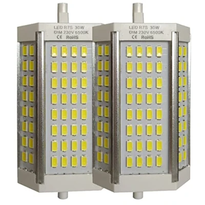 Immagine di LED ATOMANT Confezione da 2 Lampadina R7S 30W 118mm Regolabile, Colore Bianco Caldo (3000K), 3000 Lumen, 360 gradi, Sensa Ventilatore
