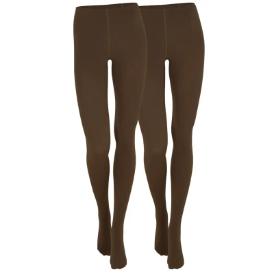 Immagine di Yenita Thermo Tights 2ER PACK WITH Inner Fleecetights Collant, Donna, Taglia: L/XL, Braun