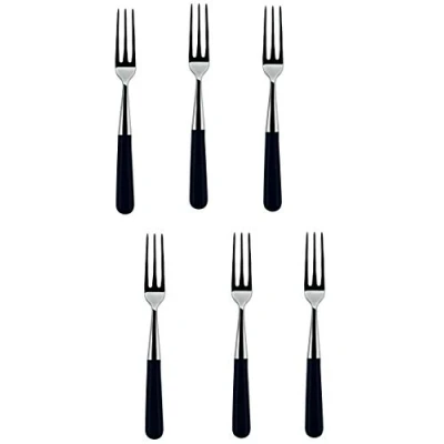 Immagine di Alessi LCD02/2R4 40 Forchetta da Tavola, 4 Rebbi, in Acciaio Inossidabile 18/10 Lucido, Manico Pom, Nero