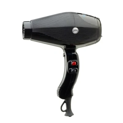 Immagine di GAMMAPIU’ Asciugacapelli Professionale Aria Dual Ionic, Generatore Ionico, Phon Capelli, Leggero, Silenzioso, Potente, Fon Tecnologia a Ioni, Griglia Rivestita in Argento, W 1850 2200 (Nero lucido)