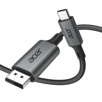 Immagine di acer Cavo USB C a DisplayPort (4K@60Hz, 2K@144Hz), Thunderbolt 3/4 in lega di alluminio Compatibile con iPhone 15/16 Pro Max MacBook Pro/Air iMac iPad Surface XPS 2M